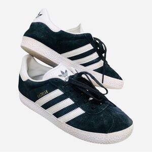 Adidas Girls Children Gazelle Sneakers Black White Cloud size 3 Kids